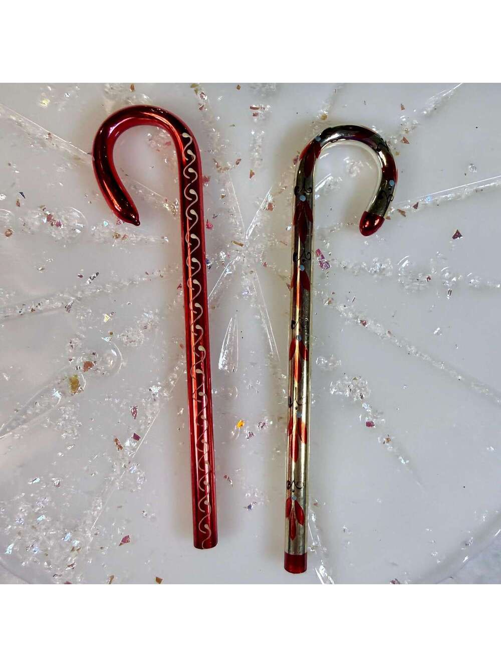 Blown Glass Candy Canes - Set of Two